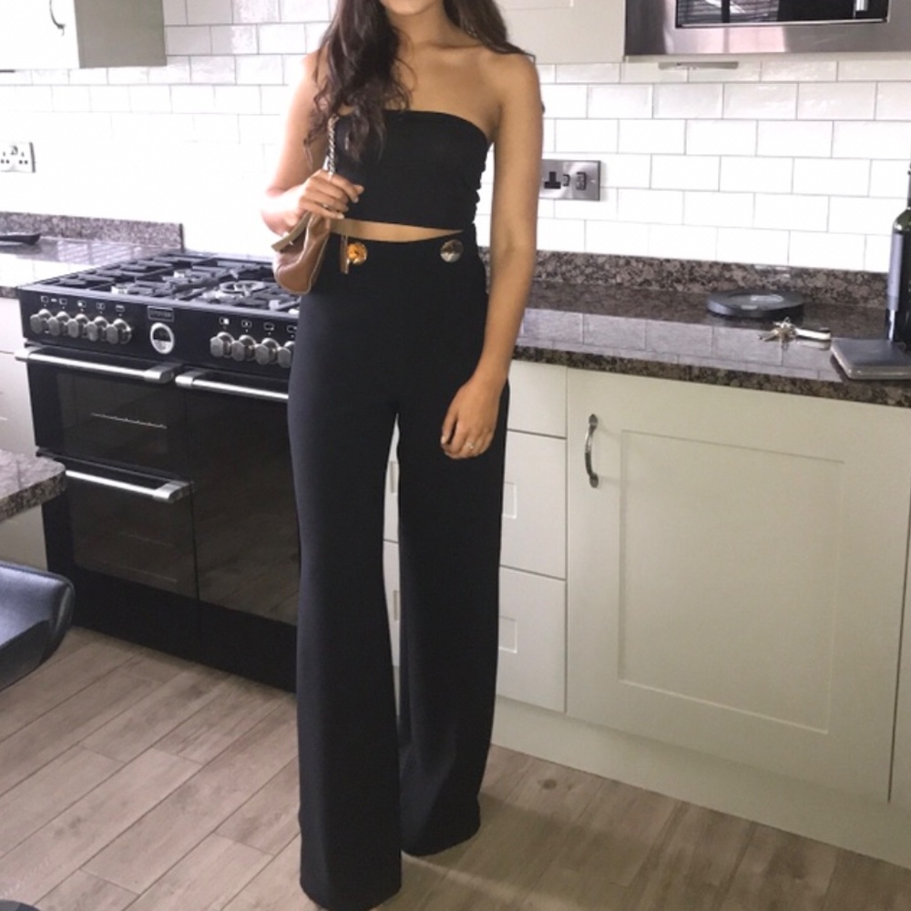 Zara wide leg high waisted bell bottom flare pants extra long size S